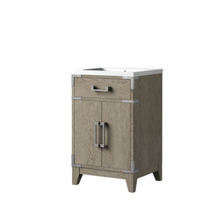English Elm Grey Oak Single Bath Vanity 20" W X 18" D - Modern Design With Easy-Care Acrylic Top & Storage Solutions B2731P259736