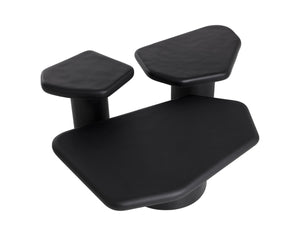 Sunpan DETTI End Table - Sculptural Matte Black Concrete Accent Piece for Modern Living Spaces & Patios 112618