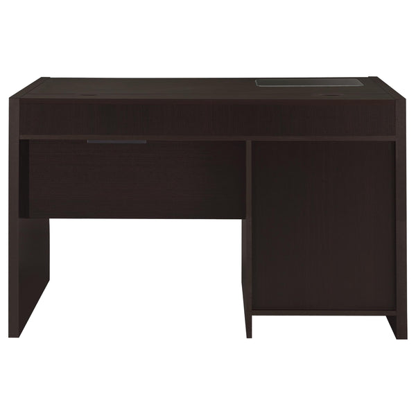 English Elm Maxim Cappuccino 2-Drawer Computer Desk with Lift-Top Storage, Power Outlet & Euro-Glide Keyboard Tray B062P337736