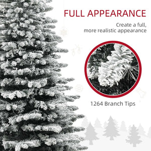 English Elm 7.5ft Snow Flocked Pine Artificial Tree with 500 Dual Mode Led Lights and Remote T3971P401131