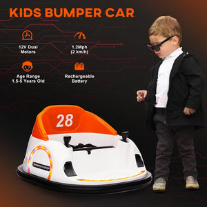 English Elm Qaba 12v Electric Toddler Bumper Car with Remote Control Led Lights and 360 Spin W2225P229194