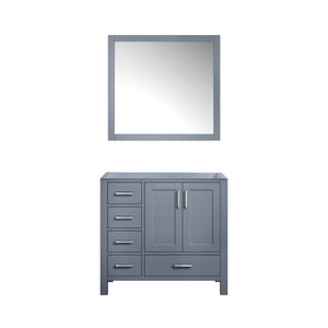 English Elm Dark Grey Bath Vanity Set With Right Offset Design, Ample Storage & Matching Mirror For Modern Spaces B2731S00509