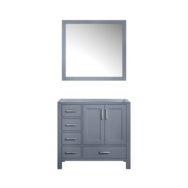English Elm Dark Grey Bath Vanity Set With Right Offset Design, Ample Storage & Matching Mirror For Modern Spaces B2731S00509