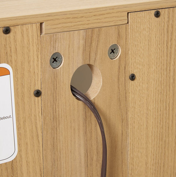 English Elm 2 Doors Curio Cabinet With Lighted Display & Mirrored Back, Adjustable Shelves - Oak Elegance For Home W2275P178895