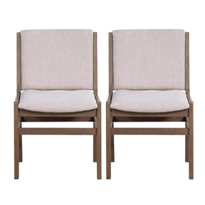 English Elm Christopher Knight Home® - Dining Chair Contemporary Upholstered Rubberwood Frame Set of 2 with Clean Lines and Cozy Seats () Walnut N771P347927W