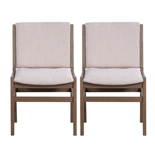 English Elm Christopher Knight Home® - Dining Chair Contemporary Upholstered Rubberwood Frame Set of 2 with Clean Lines and Cozy Seats () Walnut N771P347927W