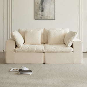 English Elm Modular Sectional Sofa - Versatile Sherpa Corduroy Couch With Space-Saving Design For Any Room W3622S00002