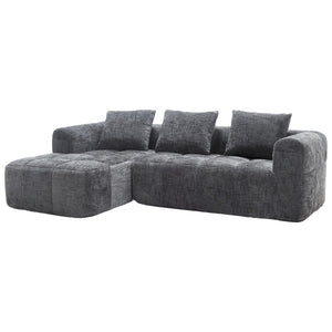 English Elm United Modern Chenille 98.42-Inch L-Shaped Modular Sectional Sofa With Chaise & Side Pockets P2 W1568S00146-GIGA