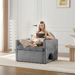 English Elm Modern Chenille Oversized Armchair With Pet-Friendly Nook | Perfect For Cozy Living Rooms & Bedrooms W2997P294104