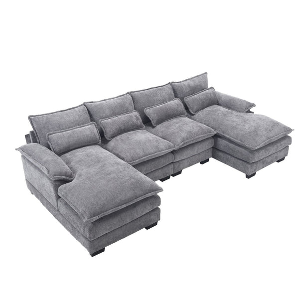 English Elm United We Win Oversized U-Shaped Chenille Sofa - Modern Four-Seater For Comfort & Style In Any Space W1568S00133-GIGA