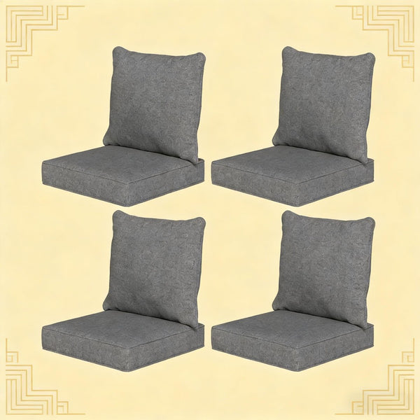 English Elm Seat and Back Cushion Set for Patio Chairs Yarn Dyed Fabric Uv Resistant Beige T3971P443236
