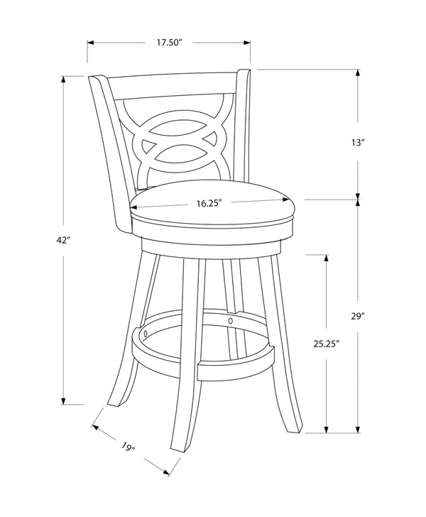 English Elm Bar Stools Set Of 2 - Swivel, Bar Height, Dark Oak Frame & Black Leather Look For Modern Spaces B2710P218859