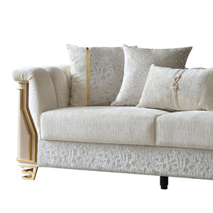 English Elm Antigua Glam Contemporary Sofa with Gold Tone Arms and Plush Foam Seat Cushions B009P417488