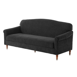 English Elm Modern Chenille Loveseat with Rolled Arms Pocket Spring Cushions and Rubberwood Legs Grey N763P362173E
