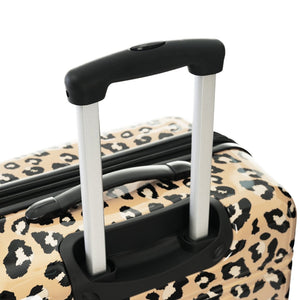 English Elm Hardshell Polycarbonate Luggage Set Three Piece Spinner Suitcases with Tsa Lock Brown Leopard N732P218227W