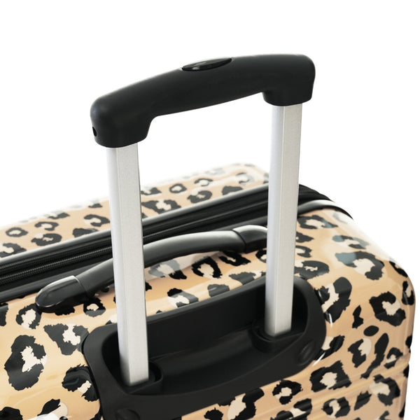 English Elm Hardshell Polycarbonate Luggage Set Three Piece Spinner Suitcases with Tsa Lock Brown Leopard N732P218227W