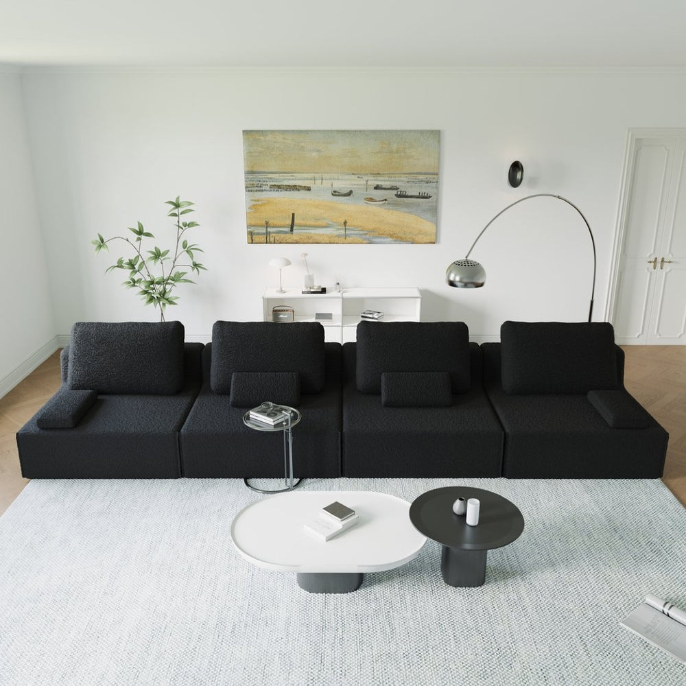 English Elm Oversized Modular Sectional Sofa - Luxury Boucle Couch, Custom Configurations, Family-Friendly Comfort W3361S00022-GIGA