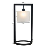 INK+IVY Kittery Industrial Metal Table Lamp with Glass Drum Shade II153-0126 Black Base/Frosted Shade