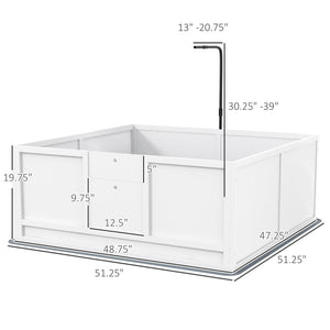 English Elm Pawhut Whelping Box with Pig Rail Retractable Light Stand and Adjustable Door W2225P173799