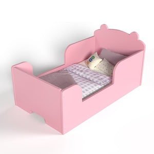 English Elm Toddler Bear Shaped Pine Floor Bed Low Profile Frame Safe Rounded Edges Kids Room W1580P373260