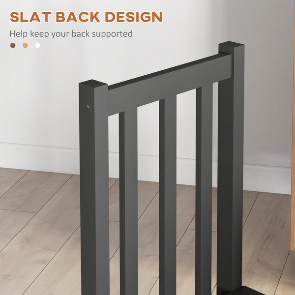 English Elm Homcom Rustic Black Armless Dining Chairs Set Of 2 - Slat Back, Space-Saving Design For Versatile Use W2225P173887