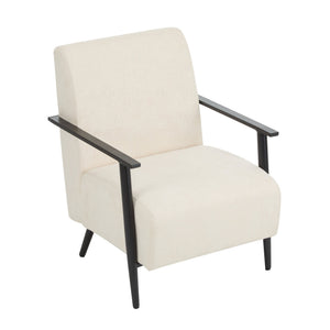 English Elm Christopher Knight Home® - [Set of 2] Modern Lounge Chair with Polyester Upholstery and Metal Frame for Compact Living Spaces Beige N767P236501B_2