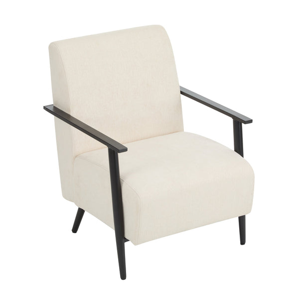 English Elm Christopher Knight Home® - [Set of 2] Modern Lounge Chair with Polyester Upholstery and Metal Frame for Compact Living Spaces Beige N767P236501B_2