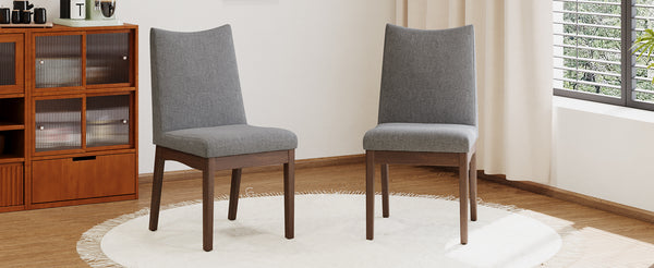 English Elm Christopher Knight Home® - Dining Chairs Set Of 2 - Mid-Century Modern Design, Dark Grey Upholstery & Rubberwood Frame 59460.00DGYWNT