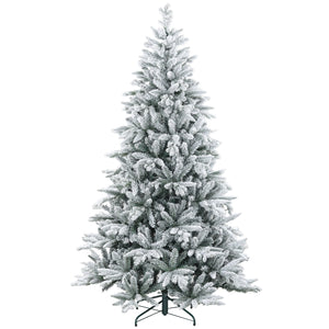 English Elm Homcom 7Ft Snow-Flocked Artificial Christmas Tree With 1401 Tips, Easy Assembly & Metal Stand W2225P229179