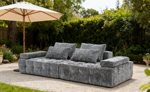 English Elm Sofa Modular Loveseat Antique Grey with Ultra-Dense Foam, Deep Seats, Orthopedic Support, Easy Assemble W1960S00008
