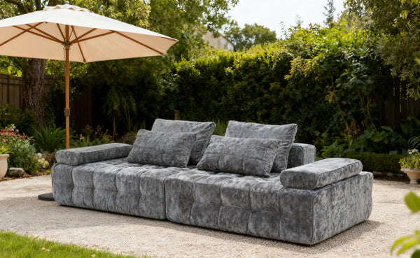 English Elm Sofa Modular Loveseat Antique Grey with Ultra-Dense Foam, Deep Seats, Orthopedic Support, Easy Assemble W1960S00008
