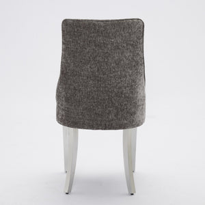 English Elm Rayon High Back Dining Chair Set with Plush Flocking Upholstery, Golden Stainless Legs, Comfort-Focused Design W1143P293316 W1143P293316