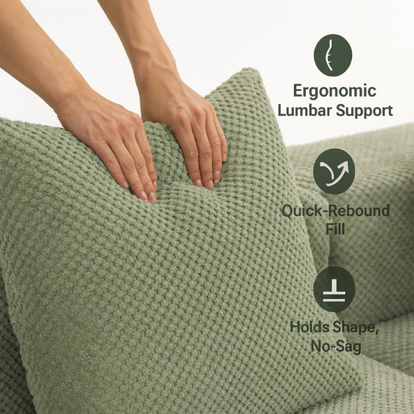 English Elm Modular Low Profile Sectional Sofa Plush Chenille Upholstery for Cozy Living Rooms W3326S00033