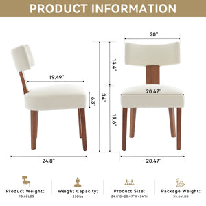 English Elm 064-Set Linen Fabric Modern Armless Dining Chairs with Curved Back & Solid Light Brown Legs for Stylish Comfort Beige W527P292111