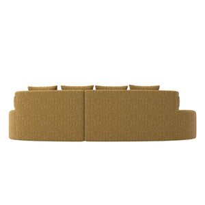 English Elm Modern Half Moon Chenille Sectional Three Seat Curved Sofa for Living Room or Apartment Mustard Yellow W395P435344