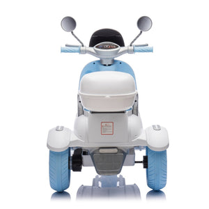English Elm 12v Dual Motor Two Seater Kids Electric Ride on Motorcycle with Bluetooth Led and Trunk Blue W1578P268023