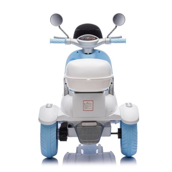 English Elm 12v Dual Motor Two Seater Kids Electric Ride on Motorcycle with Bluetooth Led and Trunk Blue W1578P268023