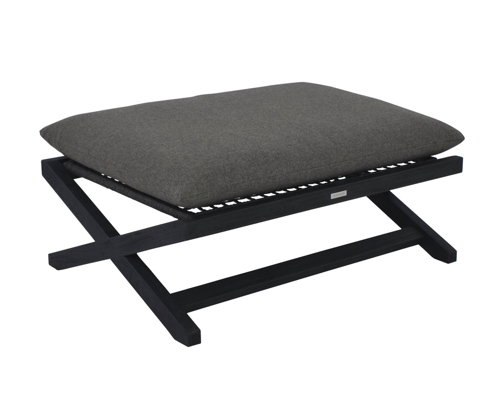Sunpan Bari Outdoor Stool - Stylish Teak & Aluminum Design for Modern Patios and Relaxing Spaces Charcoal / Gracebay Grey