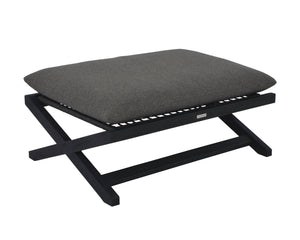 Sunpan Bari Outdoor Stool - Stylish Teak & Aluminum Design for Modern Patios and Relaxing Spaces Charcoal / Gracebay Grey