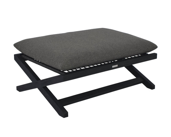 Sunpan Bari Outdoor Stool - Stylish Teak & Aluminum Design for Modern Patios and Relaxing Spaces Charcoal / Gracebay Grey