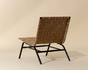 Sunpan Omari Lounge Chair - Handcrafted Light Tan Suede & Black Iron Frame for Unique Style & Comfort