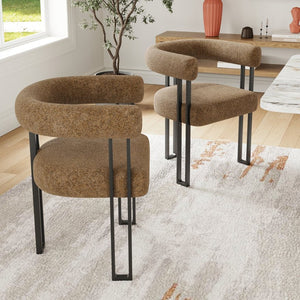 English Elm Counter Height Stools Set of 2 Mid-century Metal Legs Ergonomic Kitchen Island Seating Coffee T3623P432008