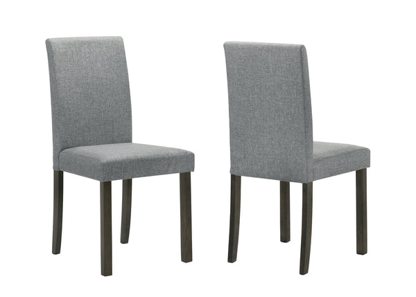 English Elm 4pc Upholstered Dining Chairs Gray Fabric Modern Wooden Legs Set of 4 Comfortable Compact Seats B011P375963