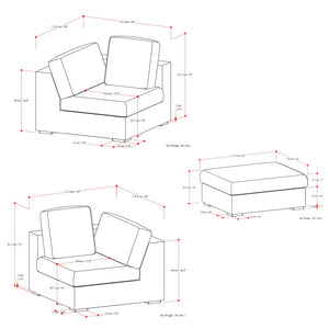 English Elm Jasmine 2-Piece Sofa & Ottoman Set - Modern Comfort, Durable Craftsmanship, Perfect For Living Rooms B136P199255