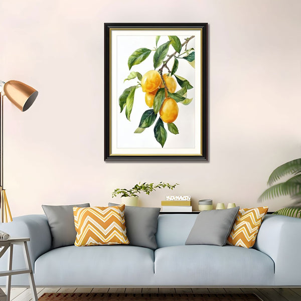 English Elm Set Of 2 Lemon Botanical Canvas Prints – Vibrant Fruit Art In Solid Wood Frames For Stylish Décor T3976P383240-GIGA