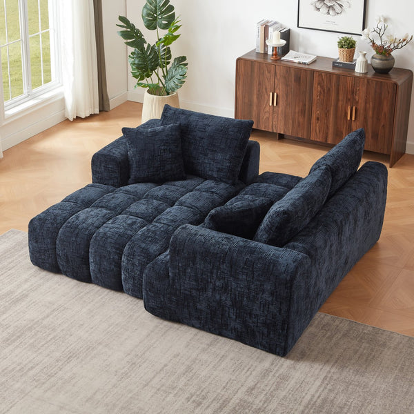 English Elm Chenille L-Shape Oversized Sofa - Luxury Minimalist Sleeper Couch For Living Rooms & Apartments! W2339S00039