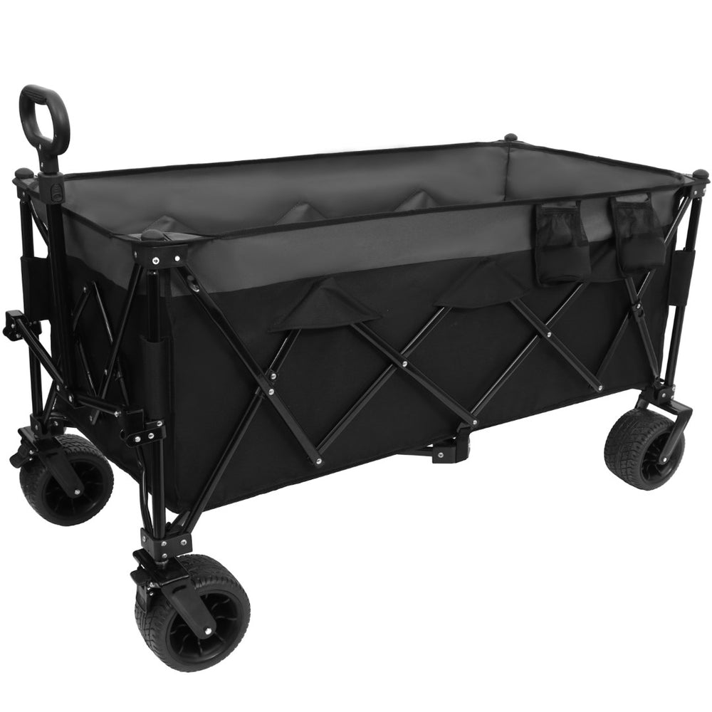 English Elm 51-inch Heavy Duty Folding Utility Wagon with All-terrain Wheels and 480lb Steel Frame W2932P289386