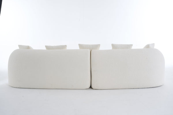 English Elm Compression Foam Curved Sectional Chenille Sleeper Sofa for Modern Living Rooms W2231S00052