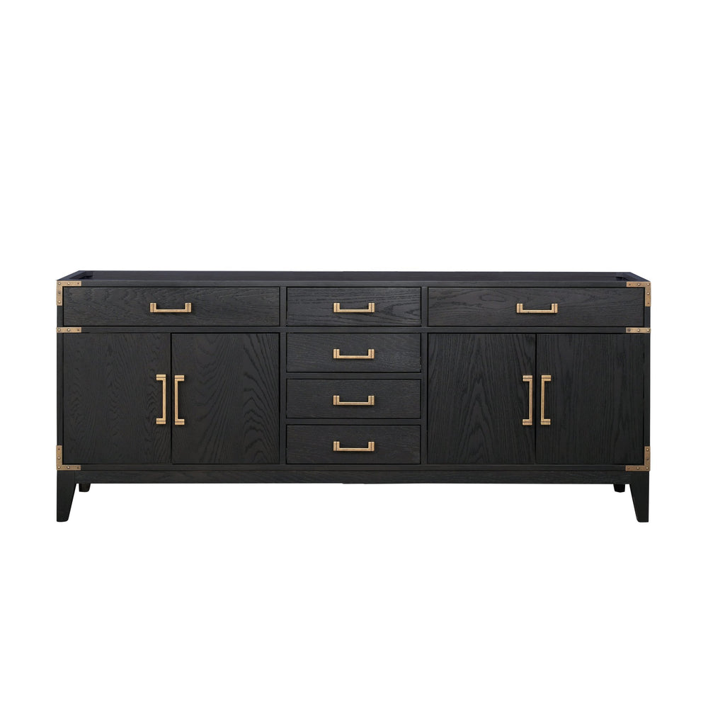 English Elm Black Oak Double Bath Vanity – 80” Wide, Elegant Storage Solution For Modern & Transitional Bathrooms B2731P260960