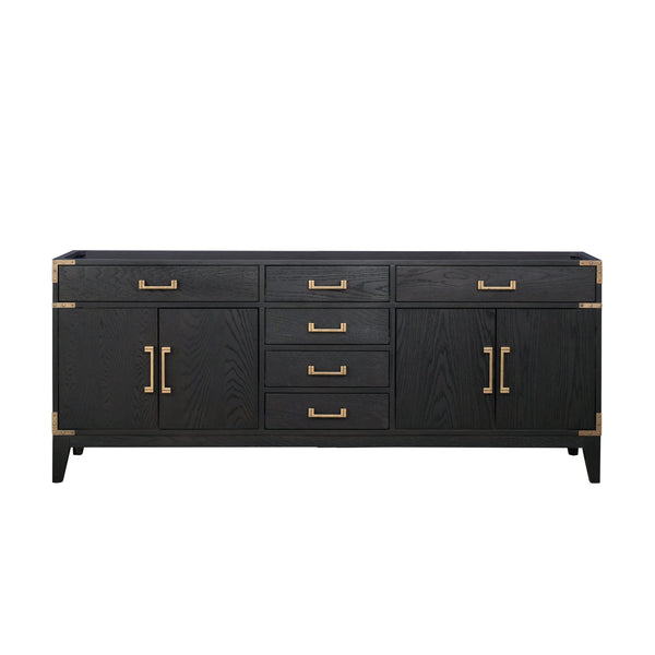 English Elm Black Oak Double Bath Vanity – 80” Wide, Elegant Storage Solution For Modern & Transitional Bathrooms B2731P260960